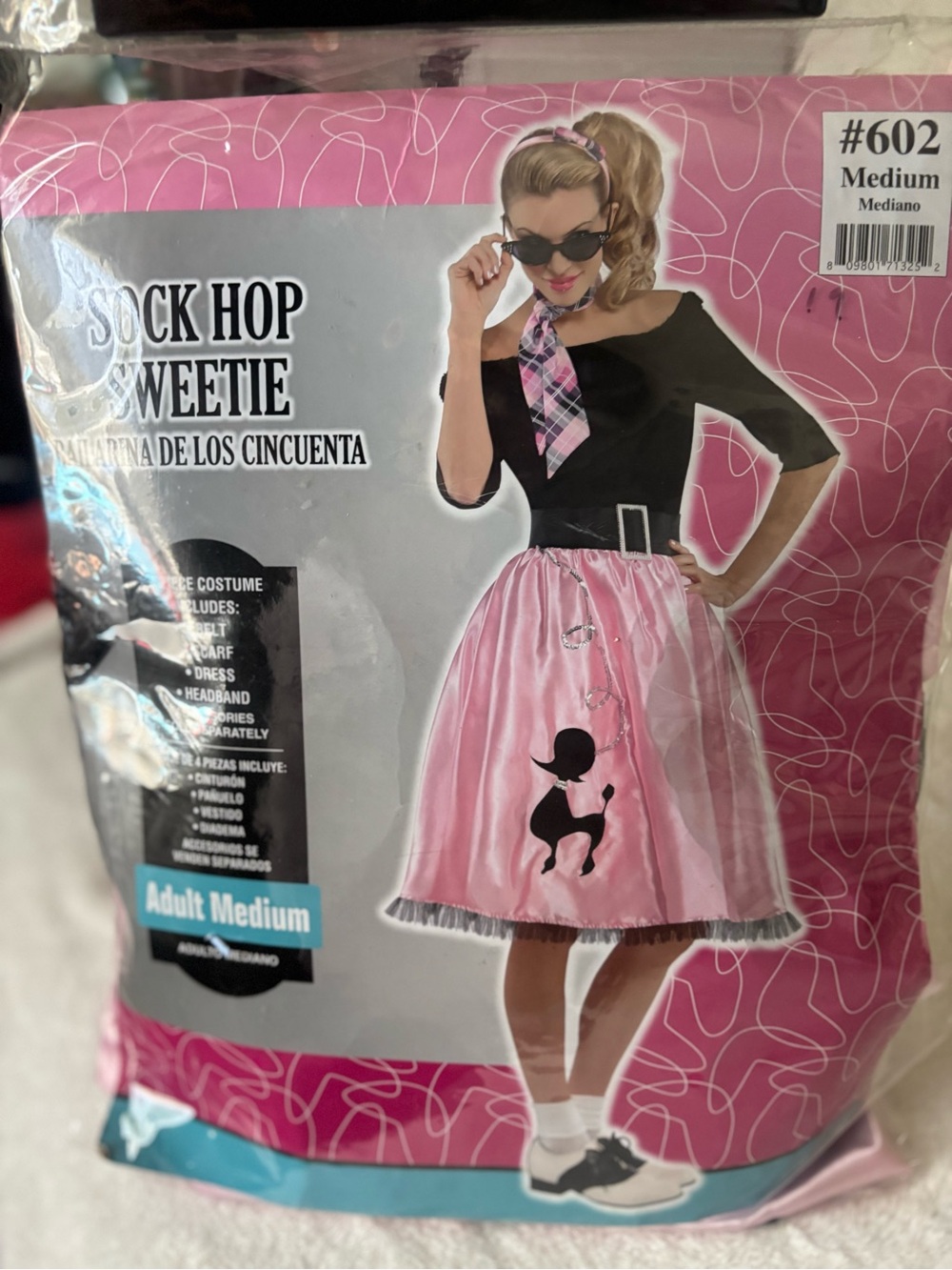 NWT Sock Hop Sweetie 1950 Poodle Dress Costume Set - Adult medium